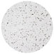 A close up of a white Art Marble Furniture round quartz tabletop.