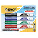 A package of Bic Great Erase Grip Assorted Color Chisel Tip Dry Erase Markers.