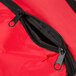 A red Rubbermaid insulated delivery bag with a zipper.