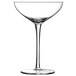 A clear Chef & Sommelier coupe wine glass with a long stem.