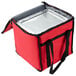 A red insulated San Jamar food delivery bag.