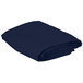 A navy blue fabric square folded up.