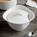 The lid for a white Villeroy & Boch porcelain sugar bowl.