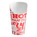 A white paper Choice scoop cup with red text reading "Hot Food" and "Cold" above a red rectangle with white text.