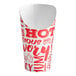A white paper Choice scoop cup with red text reading "Hot Food" and "Cold Food" in red.