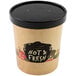 A Choice paper soup cup with a black vented paper lid.