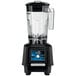 A Waring TBB175 commercial blender with black and clear components.