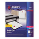 A package of white Avery print-on dividers.