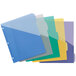 A package of Avery plastic pocketed dividers with different colored tabs.