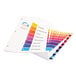 A fan of Avery 8-tab multi-color table of contents dividers.
