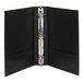 A black Avery Economy Showcase view binder with silver rings.