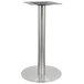 A stainless steel Art Marble Furniture bar height table base.