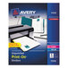 A white box of Avery Print-On 5-Tab Unpunched Divider Set.