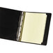 A black binder with Avery buff paper dividers with a white A-Z tab open inside.