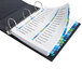 A binder with Avery Ready Index Double-Column Table of Contents Dividers with many pages.