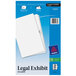 A white box of Avery Premium Collated Table of Contents Legal Exhibit Dividers with numbers 26-50 on a white file folder.