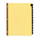 A yellow file with black and brown Avery 11351 leather tabs.