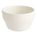 An Acopa ivory stoneware bouillon cup with a rolled edge on a white background.