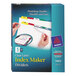 A blue box of Avery Index Maker multi-color dividers with a clear label strip on the front.