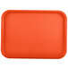 An orange rectangular plastic fast food tray.