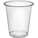 A 7 oz. clear plastic cup with a clear rim.