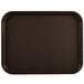 A black Vollrath fast food tray with a brown pattern.