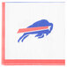 A white Creative Converting napkin with a blue and red Buffalo Bills logo.