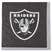 A Creative Converting Las Vegas Raiders beverage napkin with the Raiders logo on it.