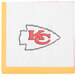 A white Creative Converting Kansas City Chiefs beverage napkin with the Chiefs logo.