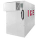 A white rectangular Leer Auto Defrost refrigerated ice transport with a black cable.