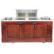 A Bon Chef wood buffet with two induction ranges built in.