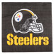 A Creative Converting Pittsburgh Steelers luncheon napkin with a black and yellow helmet design.