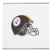 A black and yellow Pittsburgh Steelers football helmet.