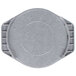 A grey plastic circular lid for a Cambro container.