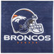 A Creative Converting Denver Broncos luncheon napkin with a helmet and logo on it.