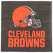 A white 2-ply luncheon napkin with a Cleveland Browns football helmet on it.