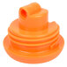 An orange plastic Choice coffee carafe lid.