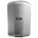 A close-up of an Excel ThinAir high-efficiency hand dryer with a brushed stainless steel cover.