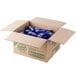 A box full of blue bags of Nabisco Honey Maid Honey Graham Crackers with blue wrappers inside.