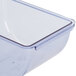 A clear plastic San Jamar Dome tray with a clear lid.