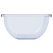 A clear plastic bowl with a clear lid and a handle.