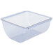 A clear plastic San Jamar Dome Tray with a clear lid.