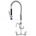 A Fisher low profile pre-rinse faucet with hose and sprayer attachment.