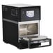 A black and silver Merrychef eikon e2s countertop oven with the lid open.
