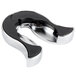 A Tablecraft chrome wine bottle foil cutter with black accents on a counter.