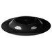 A black melamine bowl with a hole in the middle.