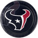 A Creative Converting Houston Texans paper dinner plate with the Houston Texans logo on it.