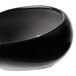 A black bowl with a pebbled texture and a black rim on a white background.