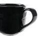 A black Reserve by Libbey Pebblebrook porcelain coffee mug with a handle.