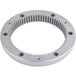 An Avantco turning plate gear with many holes in a circular aluminum ring.